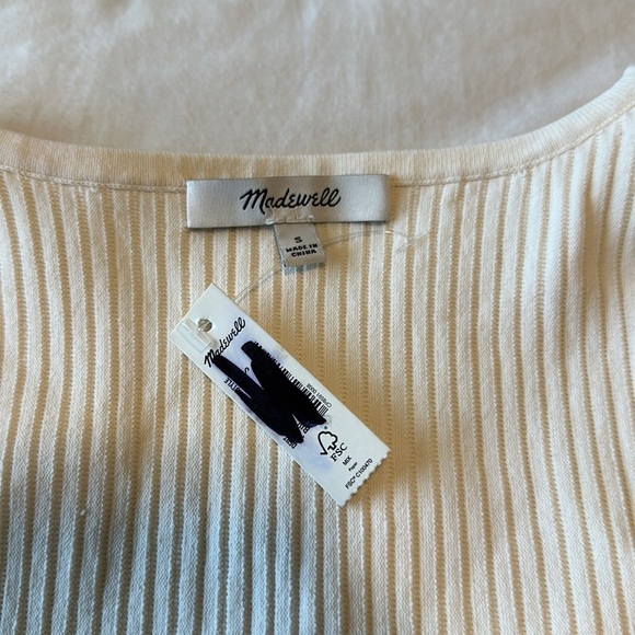 NWT Madewell ‘Ottoman Crop Sweater Tee’ in Ivory Size S - Picture 7 of 15